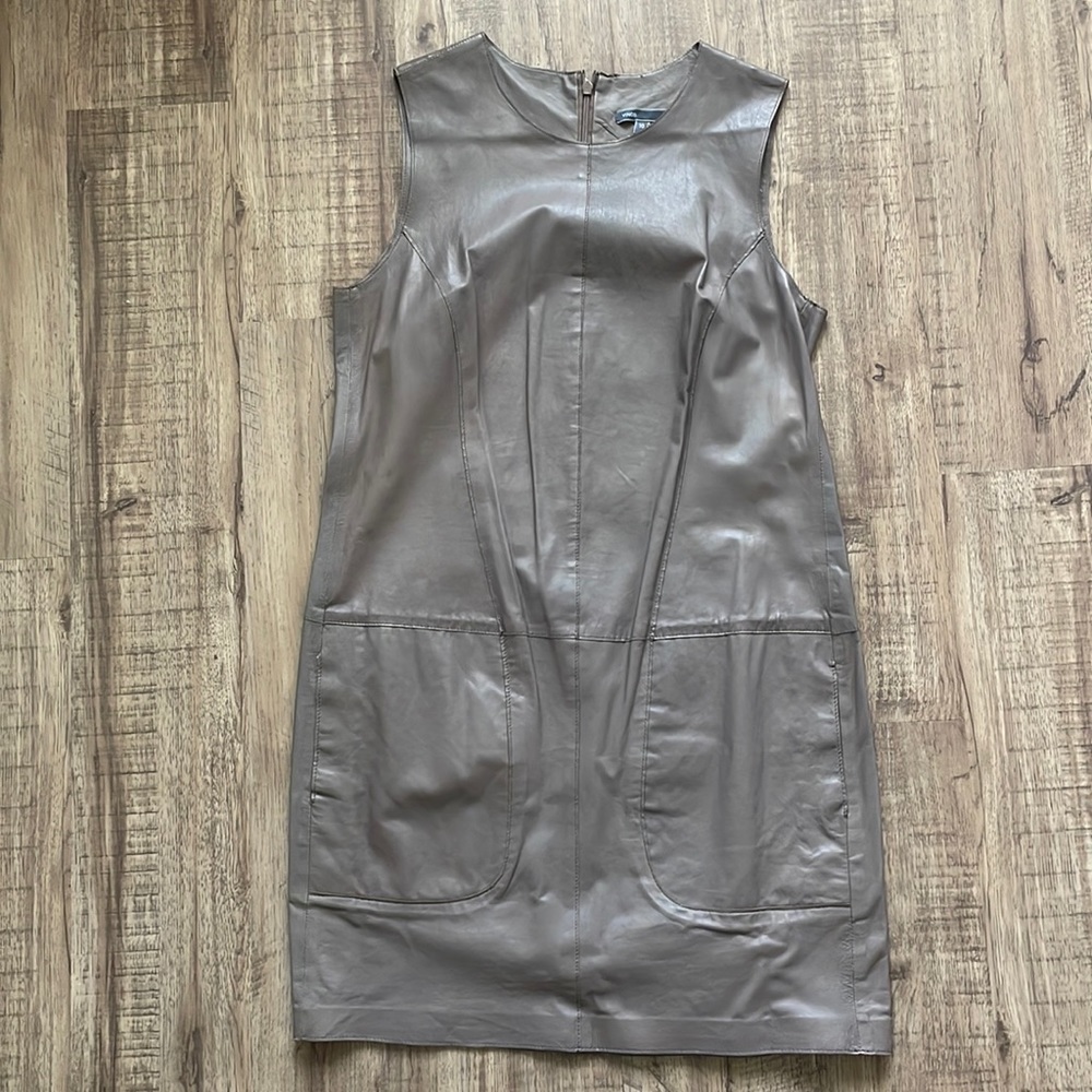 Vince 100% Leather Shift Dress Size 10